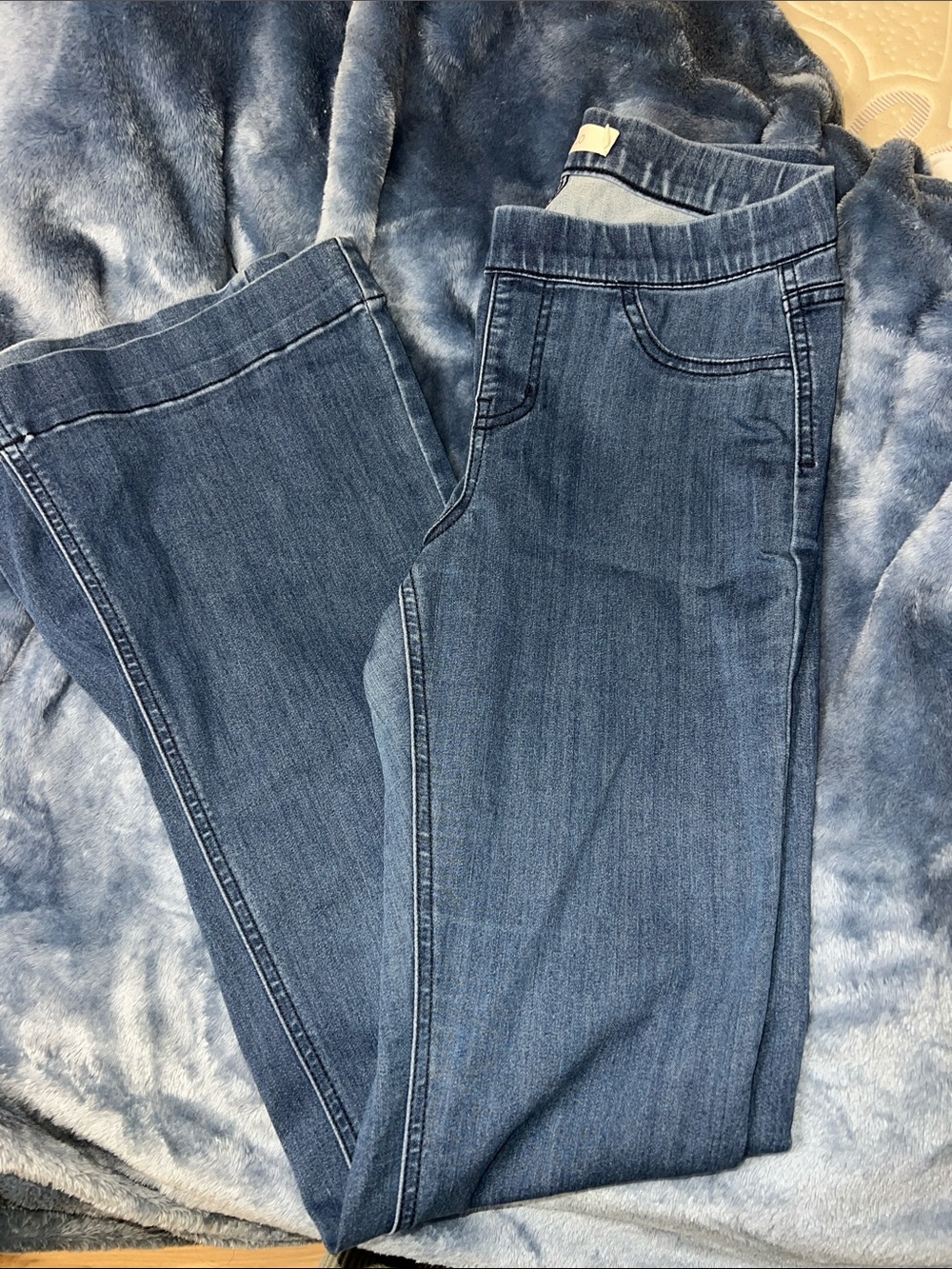 Cello Women's Medium Blue Flare Jeans with Pull-On Waist